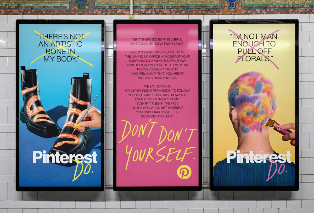 Too much of the world distracts us, makes us doubt ourselves and makes us think we’ll be laughed at if we try. Our latest brand campaign exposes the inner saboteurs that hold us back and highlights how <a href="/Pinterest/">Pinterest</a> is the antidote to doubt. bit.ly/3RC4qf9