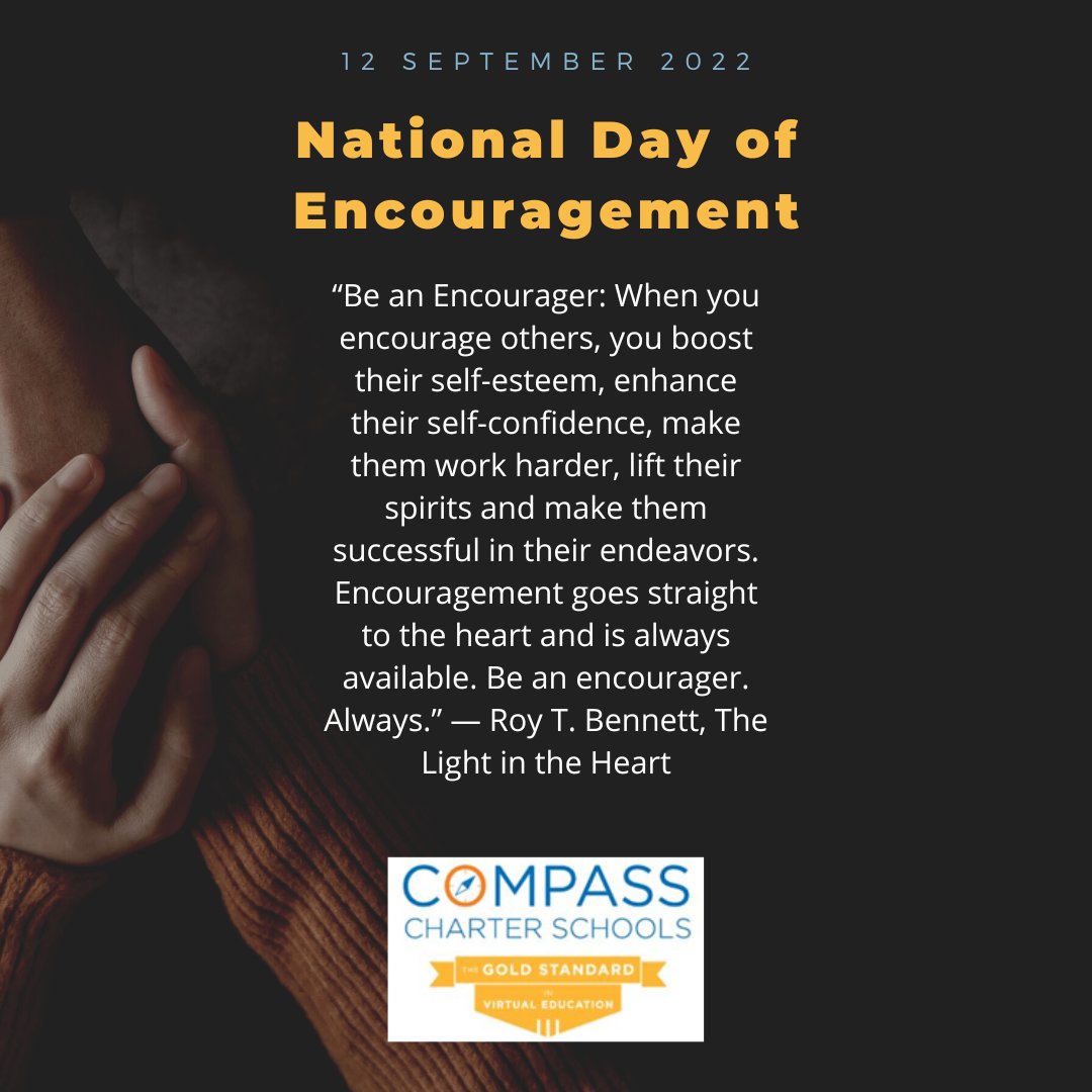 CompassCs's tweet photo. Today is National #DayofEncouragement. Always encourage others. 
#CompassCares https://t.co/TenEAMYYCW