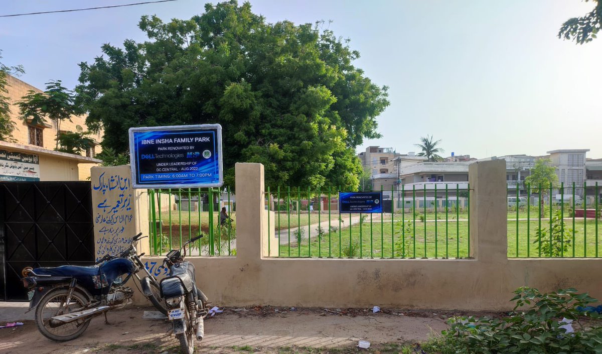 DCKhiCentral's tweet photo. Ibn-e-Insha Park Nazimabad represents one of the greatest artists our country has every produced. This park was in shambles, 6 months ago. Main reason was unavailability of water. We took it up as our #Project34 of @Project100 and took support from Muller & Phillips. 1/2 https://t.co/zJXb6HpS7U