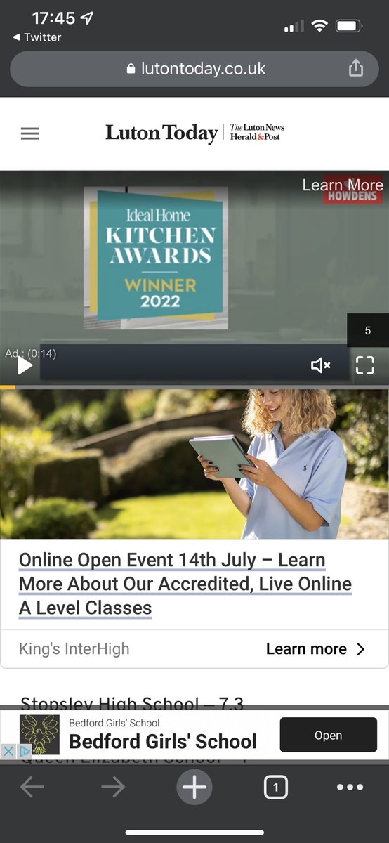 MightySi's tweet photo. @DunstableGaz Website is extremely hard to read due to an overuse of intrusive, unrelated and repeated ads. Luton Today should be ashamed. https://t.co/QYLy1pj5Cf