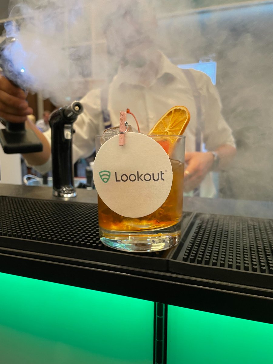 Matt_Lookout's tweet photo. Cocktail time at the @Lookout Booth 311 #GartnerSEC! https://t.co/JBdP3ICipA