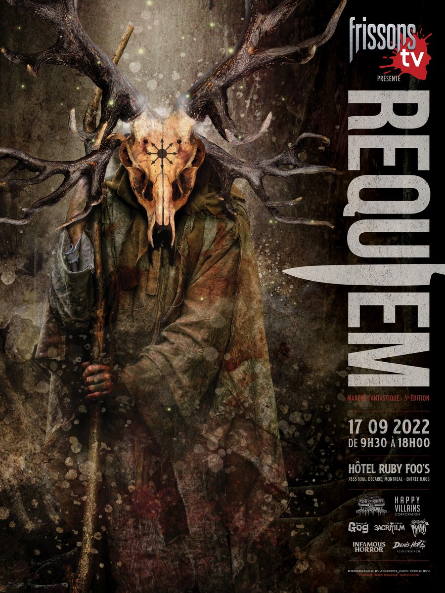 HorreurQc's tweet photo. C'est samedi qu'aura lieu la 5e édition du #RequiemFearFest! Une tonne d'exposants sont attendus (@SeverinFilms, #PatrickSenécal, @JEIKDION, #MonsterPoster, pour ne nommer que ceux-ci), en plus des conférences et programmations de films! Les détails👉 https://t.co/F1Hge4FVWl https://t.co/vw9aP2f4hb