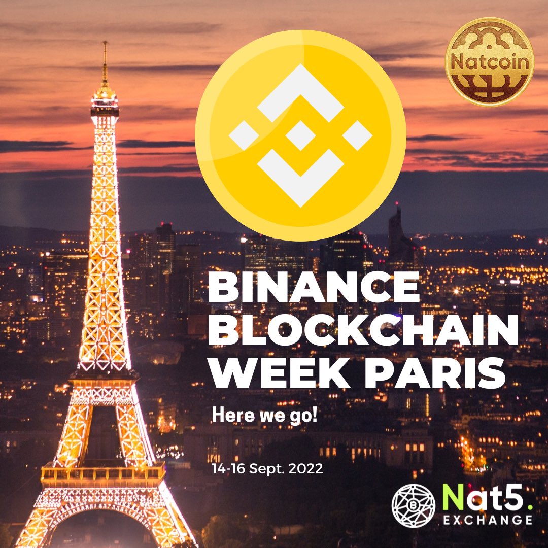 Nat5coin's tweet photo. #BinanceBlockchainWeek Paris 2022 Here We go!

#Nat5
#Natcoin 
#ecologicalassets
#carbonassets
#ClimateAction https://t.co/Qy0MN74P0Q