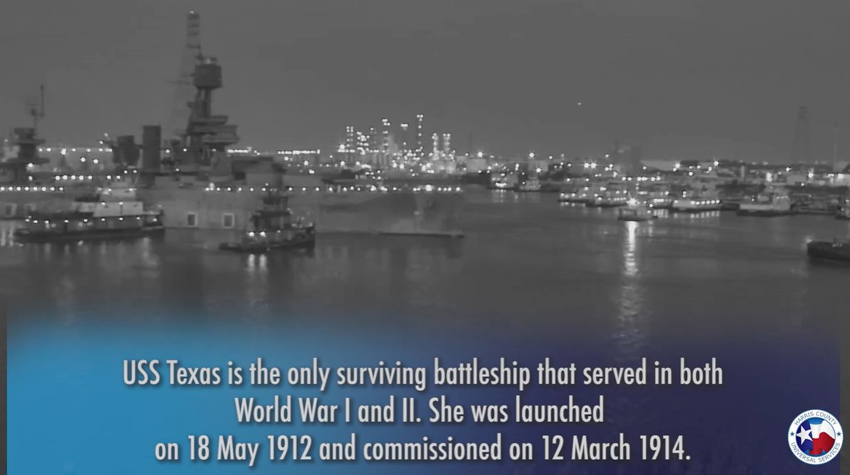 HCUS_TX's tweet photo. USS Texas, better known as Battleship Texas, made it's way from La Porte to Galveston, TX on Aug. 31st for continued repairs. Harris County Universal Services captured the journey. https://t.co/9VMGjiBMQM #battleshiptexas #TX #PortofHouston https://t.co/Xr9rF0jAKv