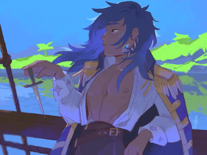 Pirate au #Kaeya 
