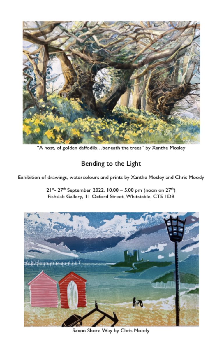 Combined show in Whitstable, starting 20th Sept, Fishslab Gallery. A good place for a day trip. Chris and I will be there every day to welcome visitors. <a href="/WhitstableLive/">Whitstable Live</a> <a href="/WhitstableKM/">Whitstable Gazette</a> <a href="/wowhitstable/">Whats On Whitstable</a> <a href="/WhitstableHarbr/">The Harbour</a> <a href="/Fishslab1/">Fishslab</a> <a href="/fishslab/">Fishslab Gallery</a> <a href="/fishslabgallery/">fishslab art gallery</a>