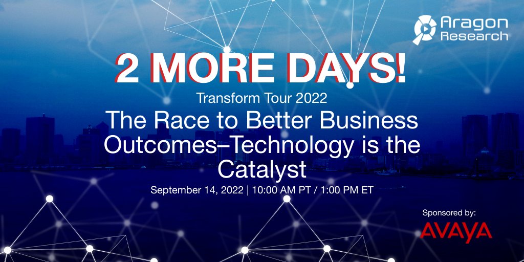 AragonResearch1's tweet photo. #TransformTour is just 2 days away! Hear from Aragon's analysts and our #WIT guest panel about how you can utilize #technology to drive #businesstransformation. https://t.co/XCy35WMTtb https://t.co/l2qiXmrtSv