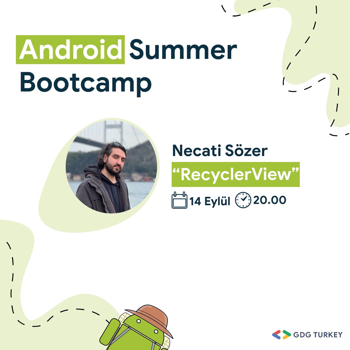 GDGEdirne's tweet photo. Bu haftanın dersi için biz çok heyecanlıyız, ya siz? ✨

"RecyclerView" dersi için Necati Sözer bizimle olacak 🥳

14 Eylül Çarşamba saat 20.00’de Google Developer Communities Turkey kanalında görüşmek üzere ✌🏻

Yayına ulaşmak için: https://t.co/V5EKoamDJf https://t.co/bQgwZFuiM6