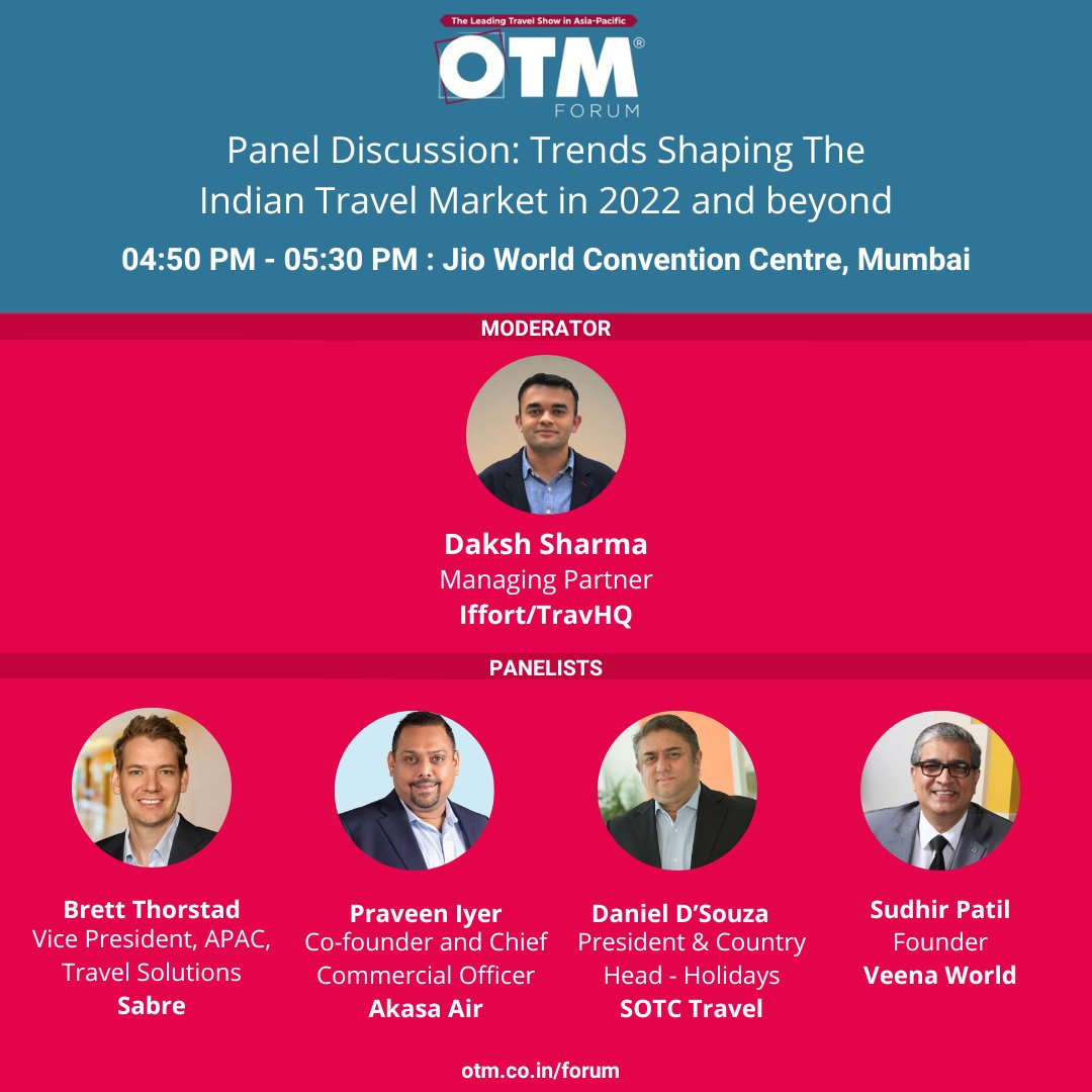iffort's tweet photo. The travel industry is in transition. 
Be a part of the change by joining us at India's Largest Travel Trade Event @OTMIndia at the @JWCCMumbai and catch our co-founder speaking with travel industry leaders on the latest in digital, tech and tourism.
 #TravelTradeEvent  #Otmforum https://t.co/gK4ZhWHnzy