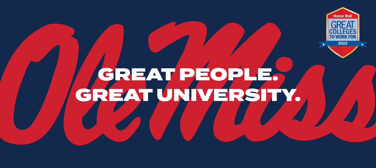 OleMissNews's tweet image. Belonging, Well-Being Make the University of Mississippi One of the ‘Great Colleges to Work For’

- University lands on Chronicle's list for 13th year

Full Story: bit.ly/3quprMQ
