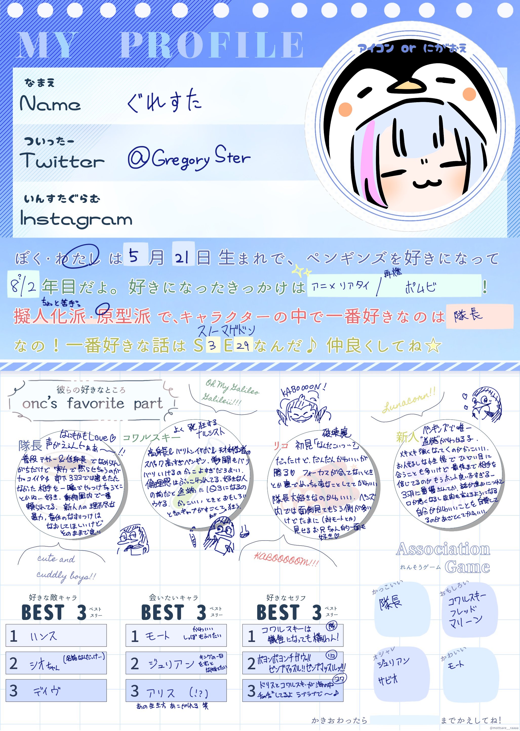 ペンギンズファンの自己紹介カード Twitter Search Twitter