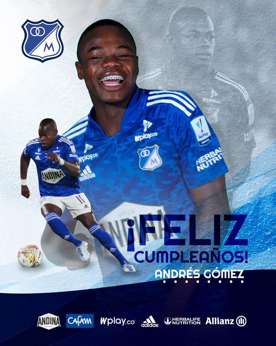 MillosFCoficial's tweet photo. 🕺🏽⚡️🔵 ¡Baile Carlos Andrés! 🔵⚡️🕺🏽

Enviamos un fuerte abrazo y los mejores deseos de salud y felicidad a nuestro joven delantero Andrés Gómez en su día. 🥳🎂🎁🎉 ¡Feliz cumple Manito! https://t.co/A3d1cepD5U