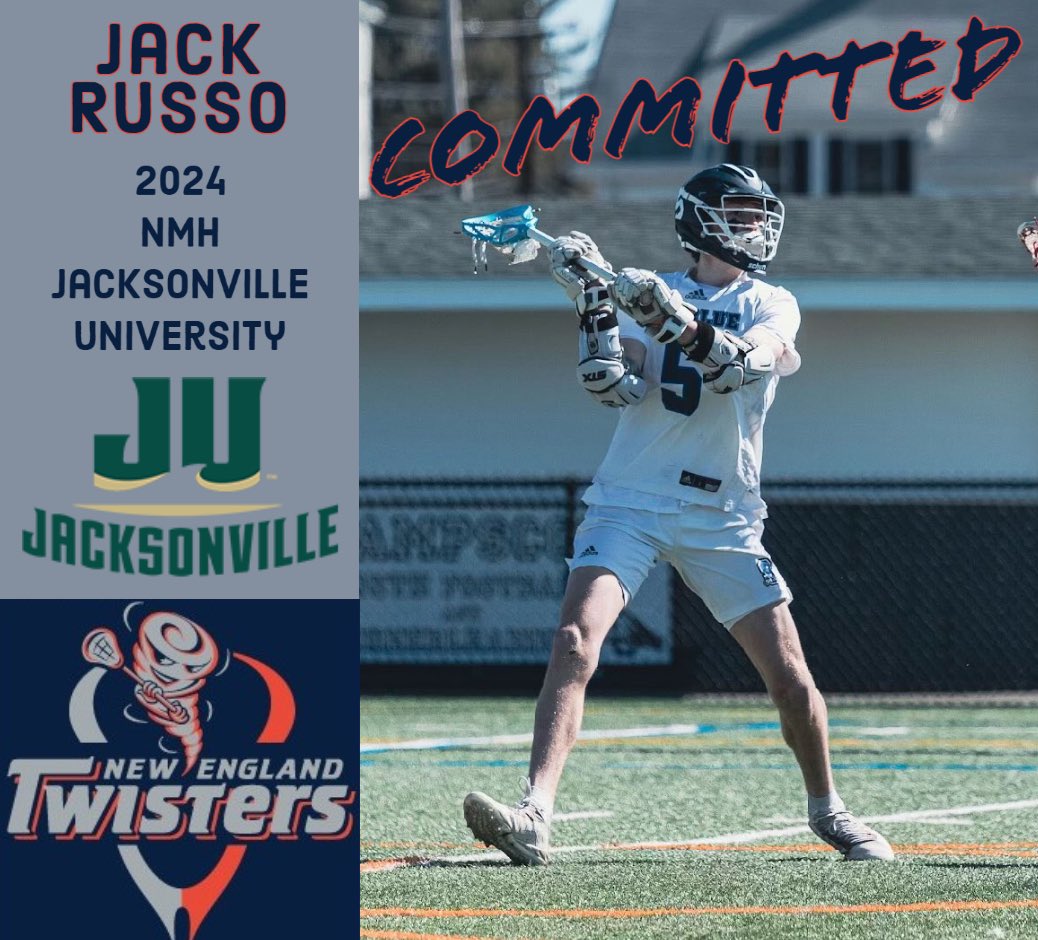 New England Twisters (@netwisters) on Twitter photo Congratulations to 2024 Jack Russo (Swampscott/NMH) on his commitment to Jacksonville.
<a href="/nmhlacrosse/">NMH Lacrosse</a> <a href="/Coach_Swift1/">RJ Swift</a> <a href="/NELaxJournal/">New England Lacrosse Journal</a> <a href="/bostonlaxnet/">BostonLax</a> <a href="/JAX_MLAX/">Jacksonville Men's Lacrosse 🥍</a> Congratulations to 2024 Jack Russo (Swampscott/NMH) on his commitment to Jacksonville.
<a href="/nmhlacrosse/">NMH Lacrosse</a> <a href="/Coach_Swift1/">RJ Swift</a> <a href="/NELaxJournal/">New England Lacrosse Journal</a> <a href="/bostonlaxnet/">BostonLax</a> <a href="/JAX_MLAX/">Jacksonville Men's Lacrosse 🥍</a>