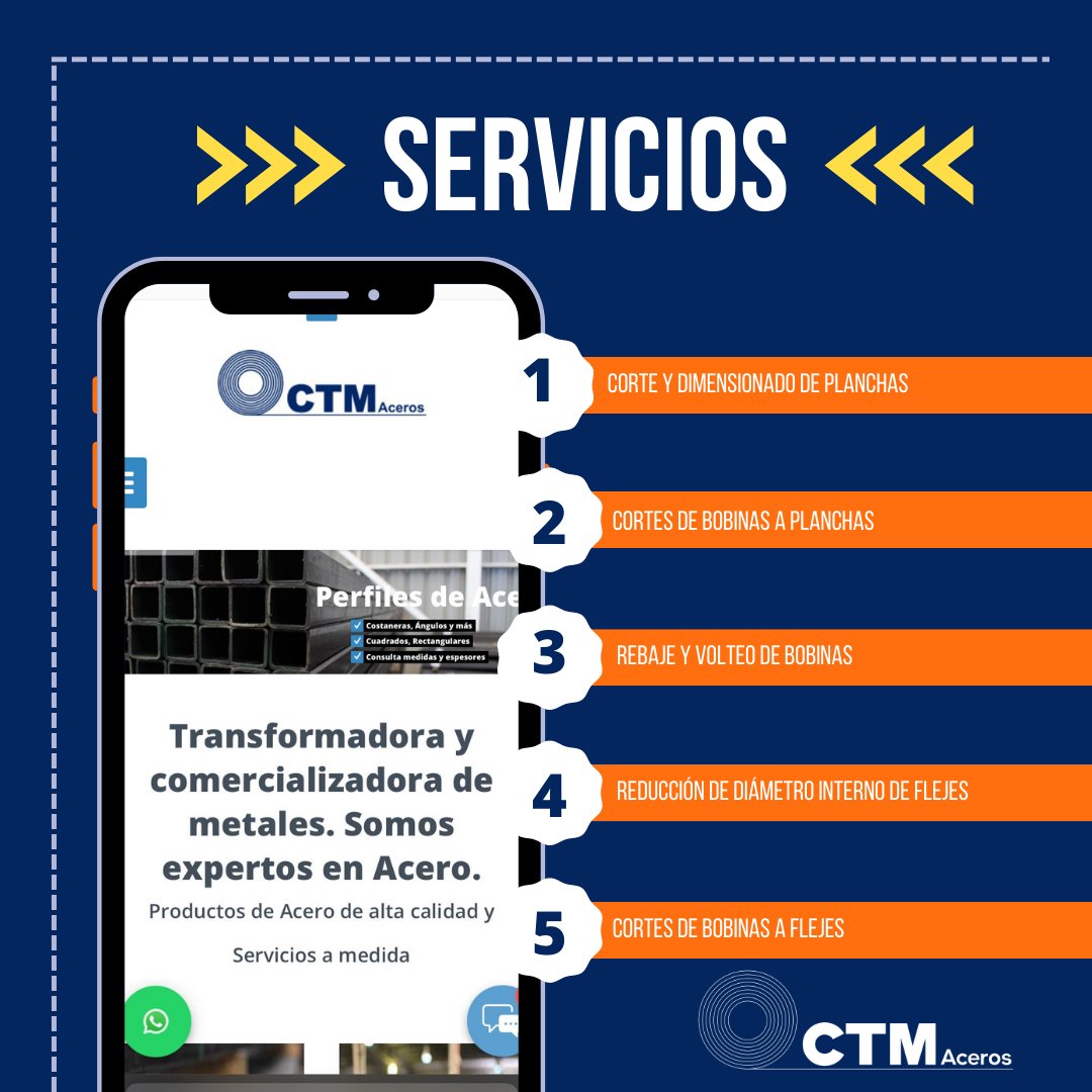 CtmAceros's tweet photo. ¿Necesitas Servicios en aceros?
En CTMaceros contamos con variados servicios para apoyarte en todos los proyectos que tengas en mente, somos comercializadora y transformadora de metales, y estamos comprometidos con nuestros clientes, en calidad, entregas y servicios. 😎 https://t.co/bKW9x9naTF