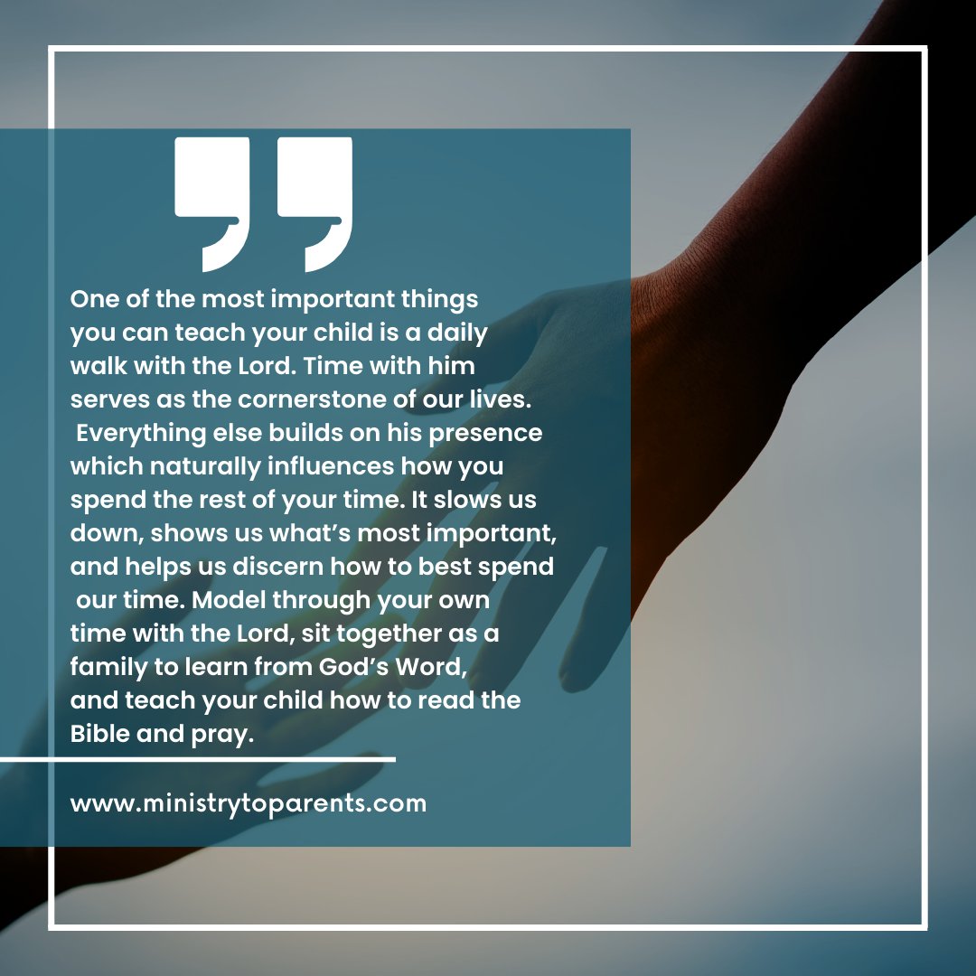 "Is your daily walk with the Lord minimized because you don’t have time to be with him? If the rhythm of your life is disordered and chaotic, your child will reflect what you do. Take some time helping yourself so you can effectively help your child.”

ministrytoparents.com/navigating-the…