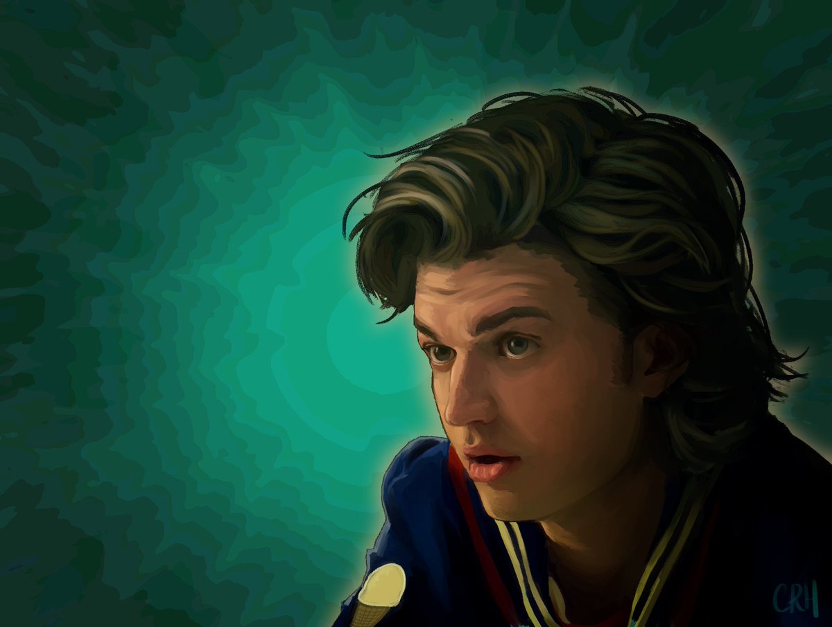 paintsandquests's tweet photo. Just a portrait of Steve Harrington #StrangerThingsfanart #StrangerThings3 https://t.co/eMeyMuriP5