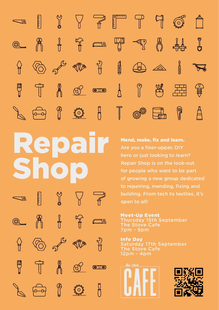 TheStovies's tweet photo. Brand new to Open Hoose, Repair Shop is looking for people who want to be part of growing a new group dedicated to repairing, mending, fixing and building. From tech to textiles, it’s open to all!

Join in this Thursday, 7pm at The Stove Cafe at 7pm: https://t.co/an3b86gNO6 https://t.co/W0oBsTUpp4