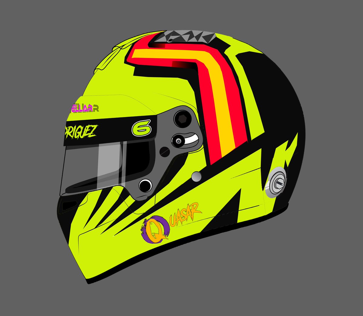En mi cesión al equipo Quasar en <a href="/VRB_Campeonatos/">VRB Campeonatos</a> utilizaré este casco especial para formula 1. Me parece alucinante😵‍💫