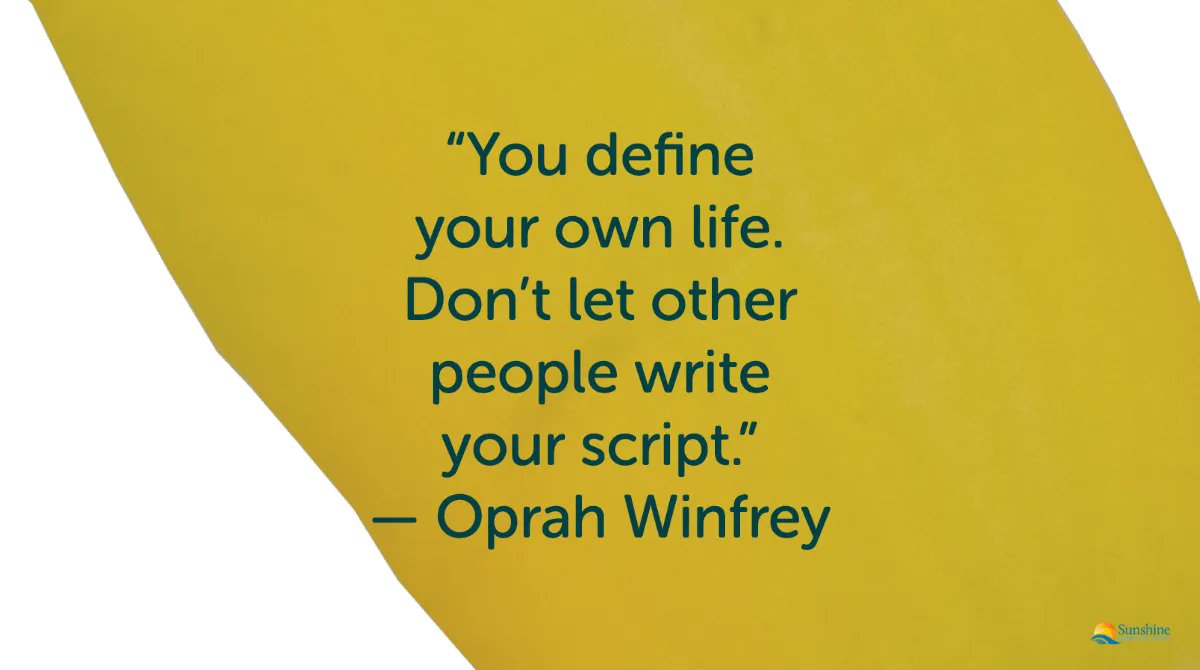 SunshineBHealth's tweet photo. "You define your own life. Don't let other people write your script." — Oprah Winfrey 

Redefine your life: https://t.co/dqs5zieAcm 

#sobriety #addiction #substanceabuse #MondayMotivation #rehab https://t.co/Jp3Smf27VG