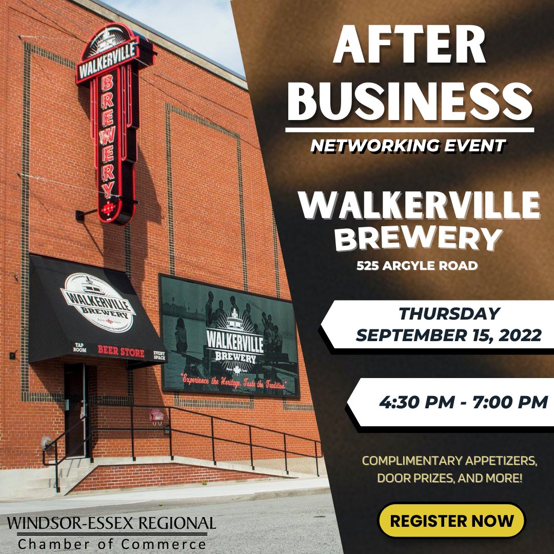 WERCofC's tweet photo. The @WERCofC has our September After Business at @WalkervilleBrew this Thursday!

With only 3 days to go, make sure you register for this event so you don't miss out!
https://t.co/CjeptnHFrU

#WEChamber #WindsorBusiness #WindsorEssex https://t.co/sQT0u9LLFt