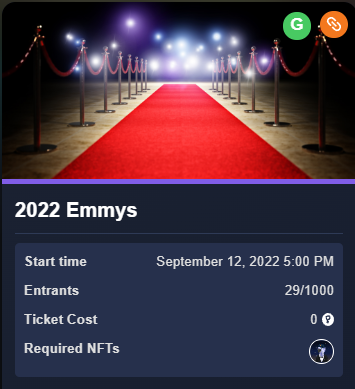 ParrotSocialApp's tweet photo. Still time to enter the 2022 #Emmys contest at Parrot Social. Top prize is an OnChain Buccaneers NFT that gives you access to the best alpha group in NFT land + 6 months access to @NexusToolsNFT ! https://t.co/HhynnRwAMi #NFTs #NFTGiveaway https://t.co/BJz5Lv42SB