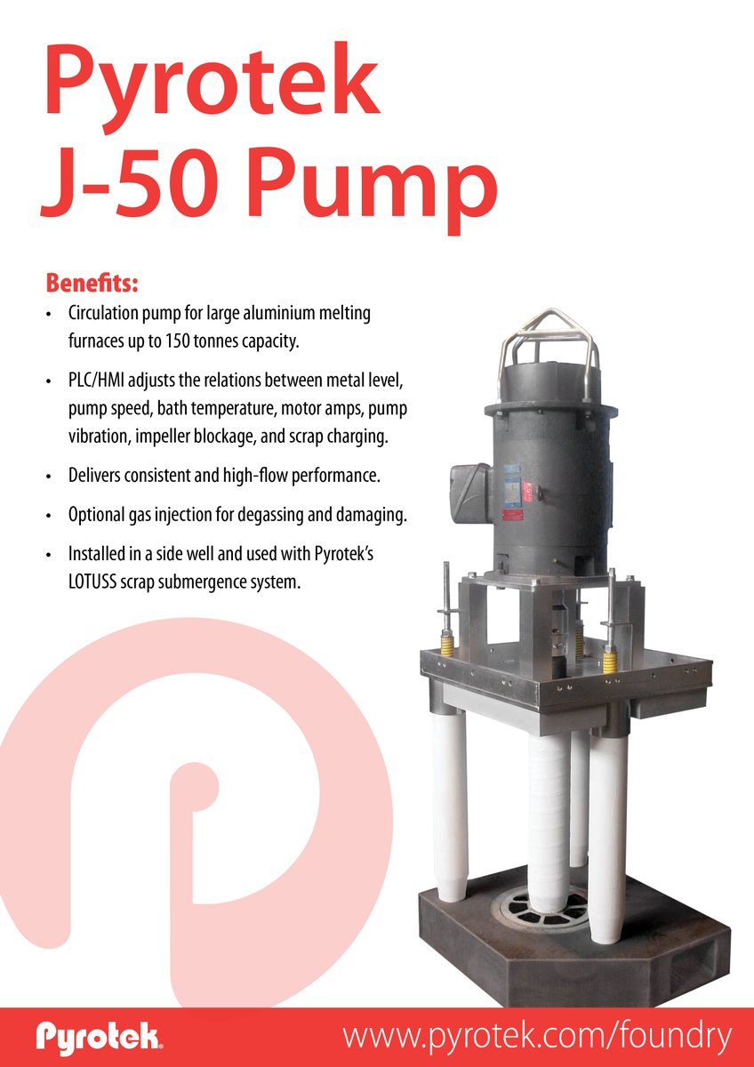 pyrotekinc's tweet photo. COMING UP! Visit #Pyrotek at the #ALUMINIUM 2022 trade show in Düsseldorf, Germany, 27-29 September. We are showcasing some advanced #technology, including the Pyrotek J-50 Pump. See us at Hall 6, Stand 20. https://t.co/dhCavK9uDa