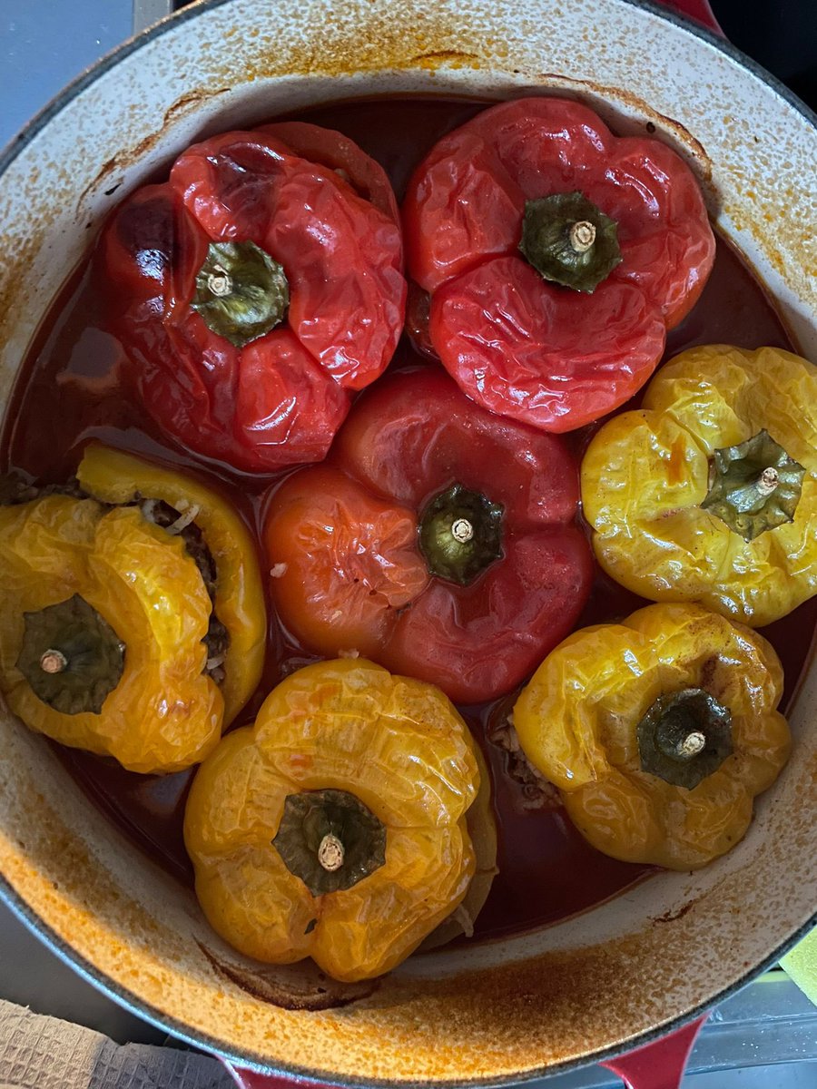 Hab beschlossen: Mein erster eigener Tweet, soll ein Bild von gefüllten Paprikas sein. #whenyoumissyourbalkangrandma Bitte retweeten und Liebe geben.