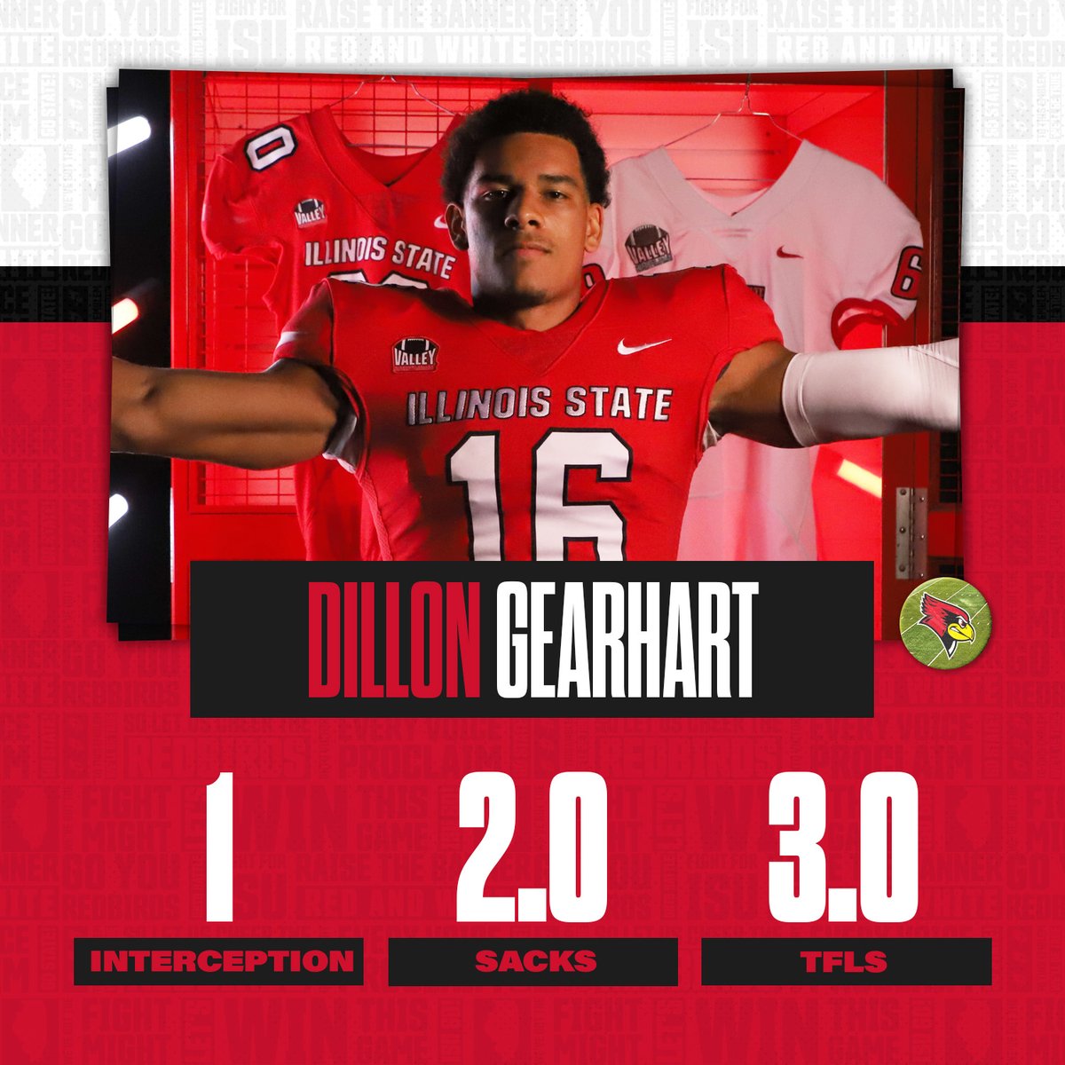 RedbirdFB's tweet photo. It was as easy as 1⃣, 2⃣, 3⃣ for @DillonGearhart in a great performance Saturday night against Valpo! 💪 https://t.co/MOn1wvn40V