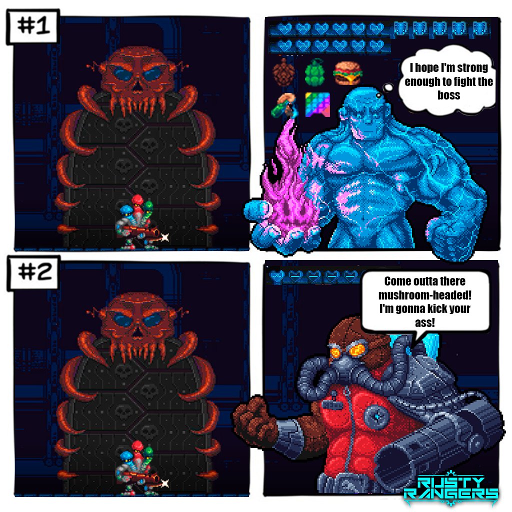 RustyrangersG's tweet image. There are only two types of players 😂
#gamedevhumor #gamedev #memes #gamers #team #indiegamedev #PC #game #RustyRangers #platformer #roguelite #bossfight #vfx #attack #indie #boss
