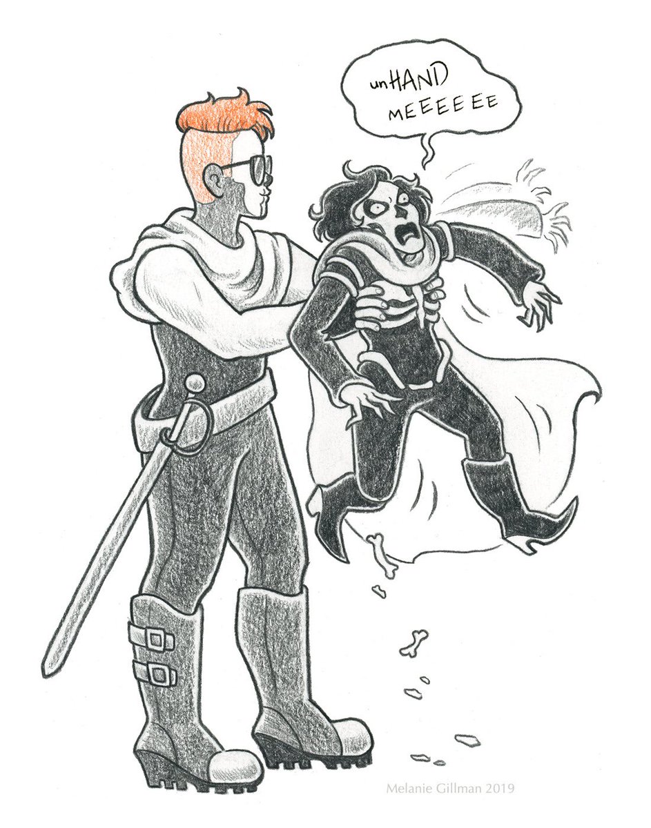 melgillman's tweet photo. Happy Nona the Ninth eve to all who celebrate 🙏🦴✨

here’s the best and dumbest set of fan art I have ever drawn https://t.co/adSfCqRTn5