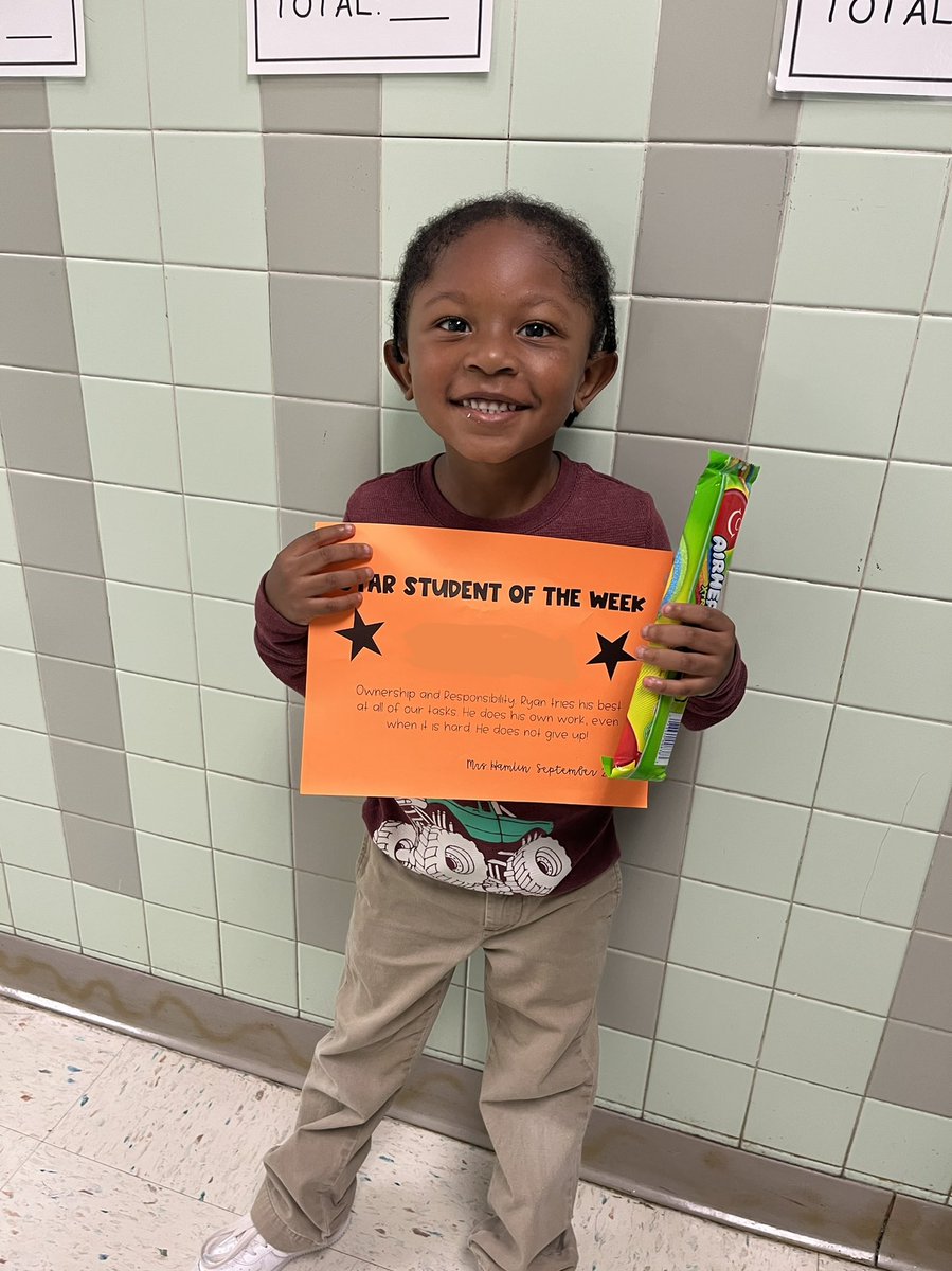 FairOaksHCPS's tweet photo. We have our first Star Student of the Week!  Ryan tries his best at all of our tasks. He does his own work, even when it is hard. He does not give up! #championmindset3 https://t.co/tyaEkMdgcu