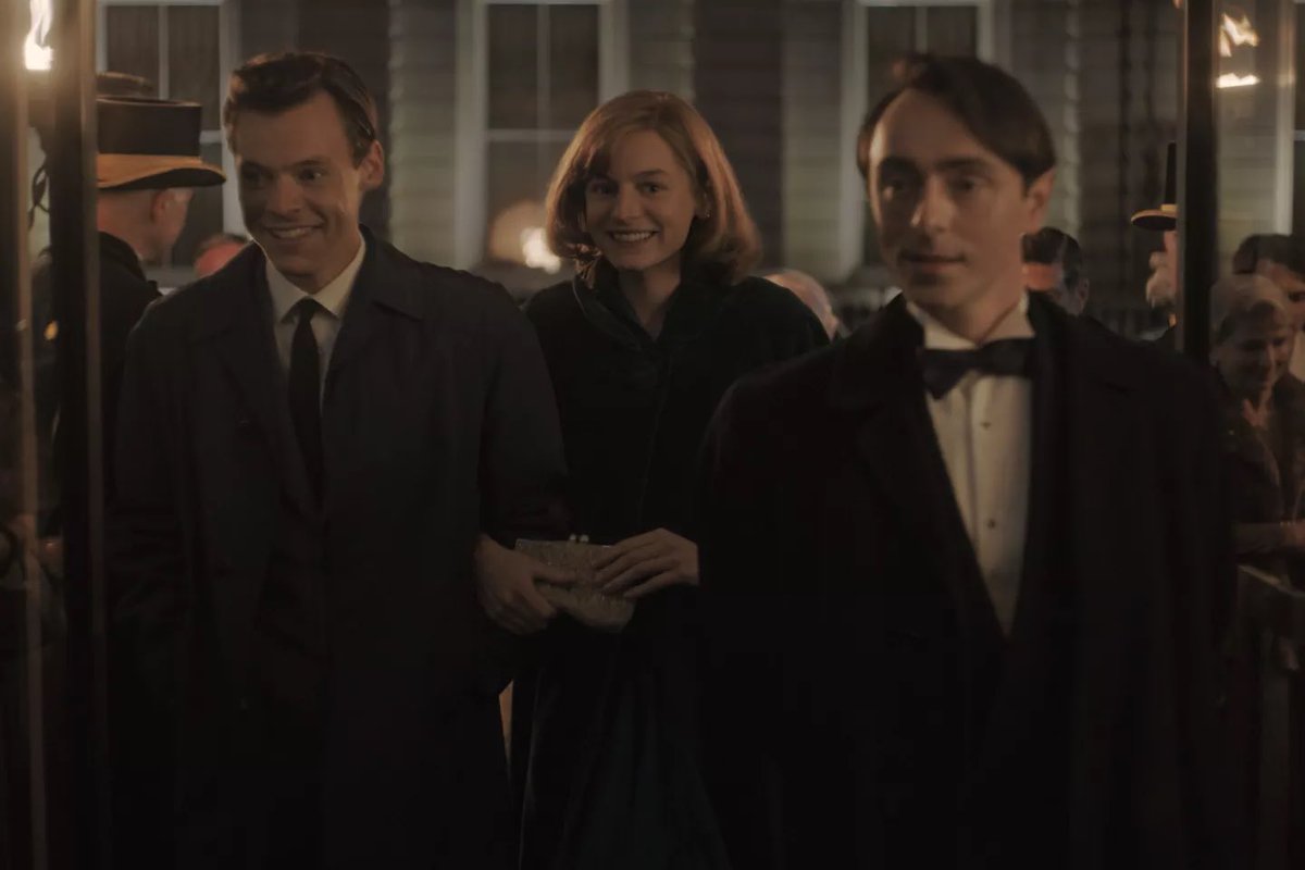 PrimeVideo's tweet photo. “… it was a beautiful tale about love and friendship and the different kinds of love that exist and what it takes to make to marriage work and where friendship and trust reside in love.” - Emma Corrin, LA Times #MyPoliceman https://t.co/mDxS83OEA5