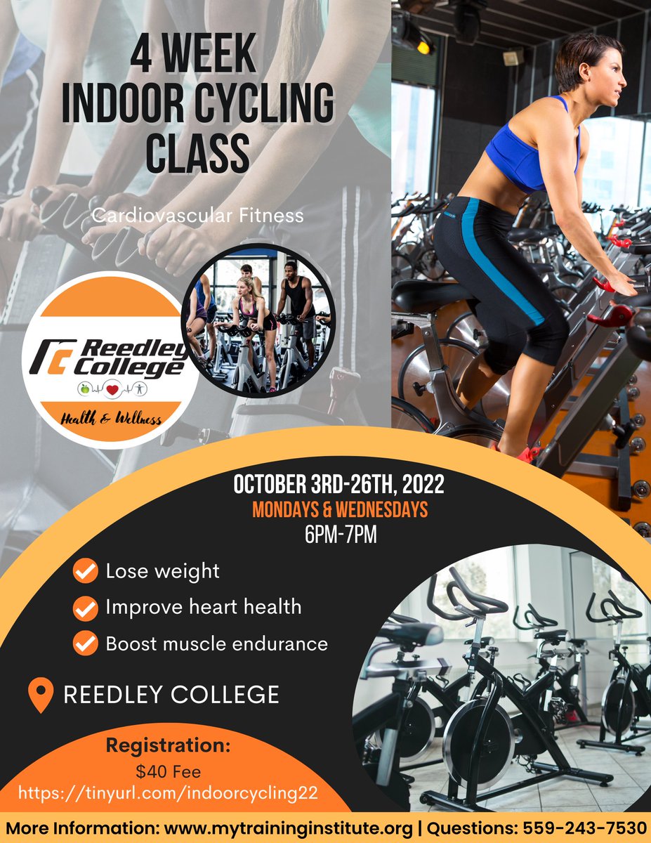 SCCCD_'s tweet photo. Open to the community!
This is a low impact exercise that has many benefits, including: joint mobility, decreased stress levels, improved posture, management and prevention of disease.
Visit https://t.co/c7L3AdVyQw to register now!
#fitness #cycling #reedleycollege #health https://t.co/f5bg5rFrF8