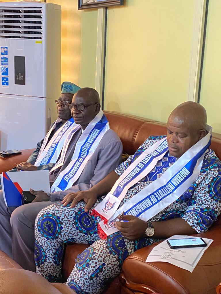 NgProductivity's tweet photo. Today, the Executive of Nigerian Institute of Management (NIM), Abuja Chapter paid a courtesy visit to the Director General, National Productivity Centre, Dr. Kashim AKOR. #NPC #Productivity #ngproductivity #NPCmediateam https://t.co/t2ruMbf6Dc