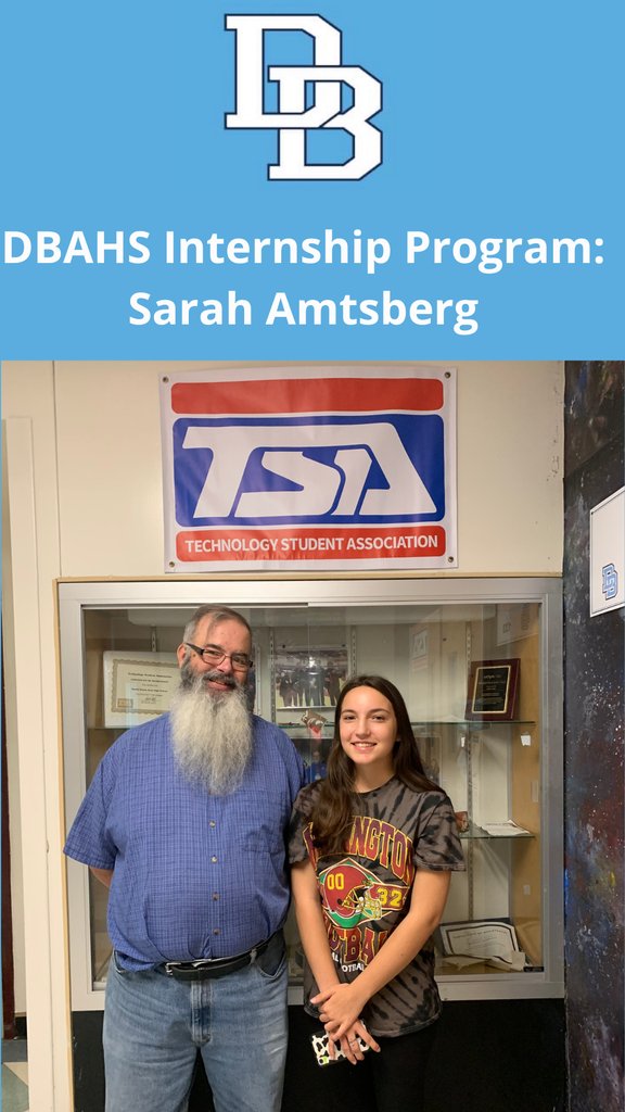 DBASD's tweet photo. DBAHS Internship Program: September 2022
DBAHS Intern: Sarah Amtsberg
Mentor: Mr. Oram
Internship: DBAHS Computer Science
#DBBlazers https://t.co/ClNax16pPd