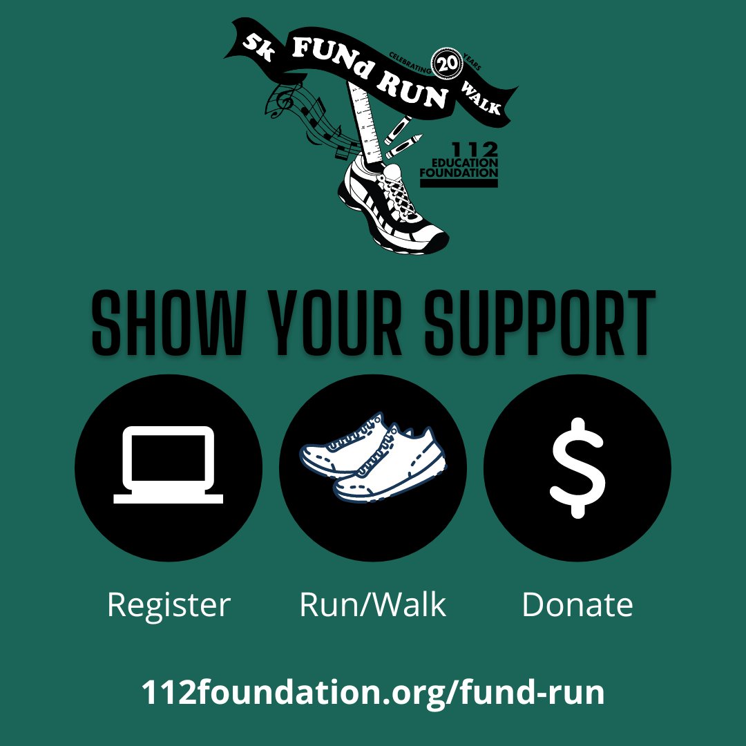 112foundation's tweet photo. The 20th annual #FUNdRun is scheduled for Saturday, October 1. All proceeds from this district-wide event are used for need-based scholarships for students at all @NSSD112 schools. Register today at https://t.co/hGWPMCSwSP.
#5K #OneMileWalk #whichschoolwillwinthetrophy https://t.co/JO4ft9xd27