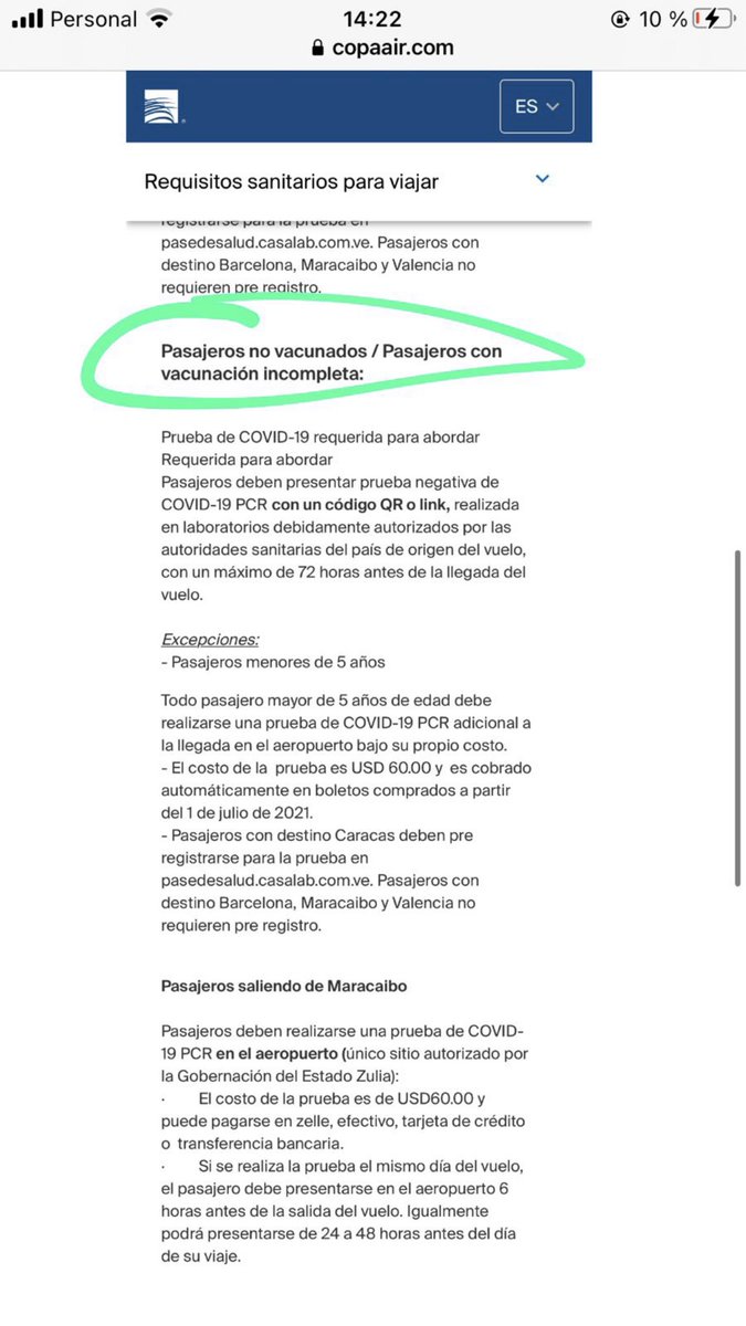 PetitYessmar's tweet photo. @CopaAirlines  quisiera saber si el requisito de la prueba pcr es solo para personas que no tengan vacunación completa ?? https://t.co/lmOF0YUBLq