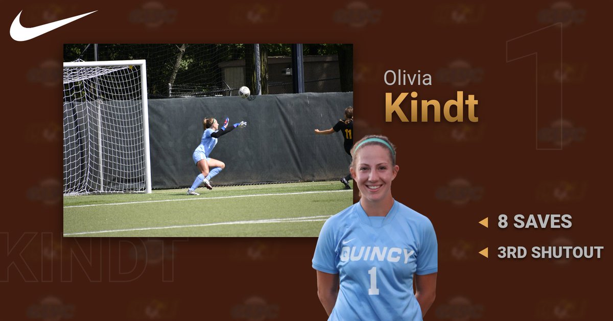 QUHawksWSoccer's tweet photo. After shutting out the 23rd ranked Drury Panthers on Sunday, Olivia Kindt has been named @GLVCSports Defensive Player of the Week!! https://t.co/Hw8AzrQR2Z