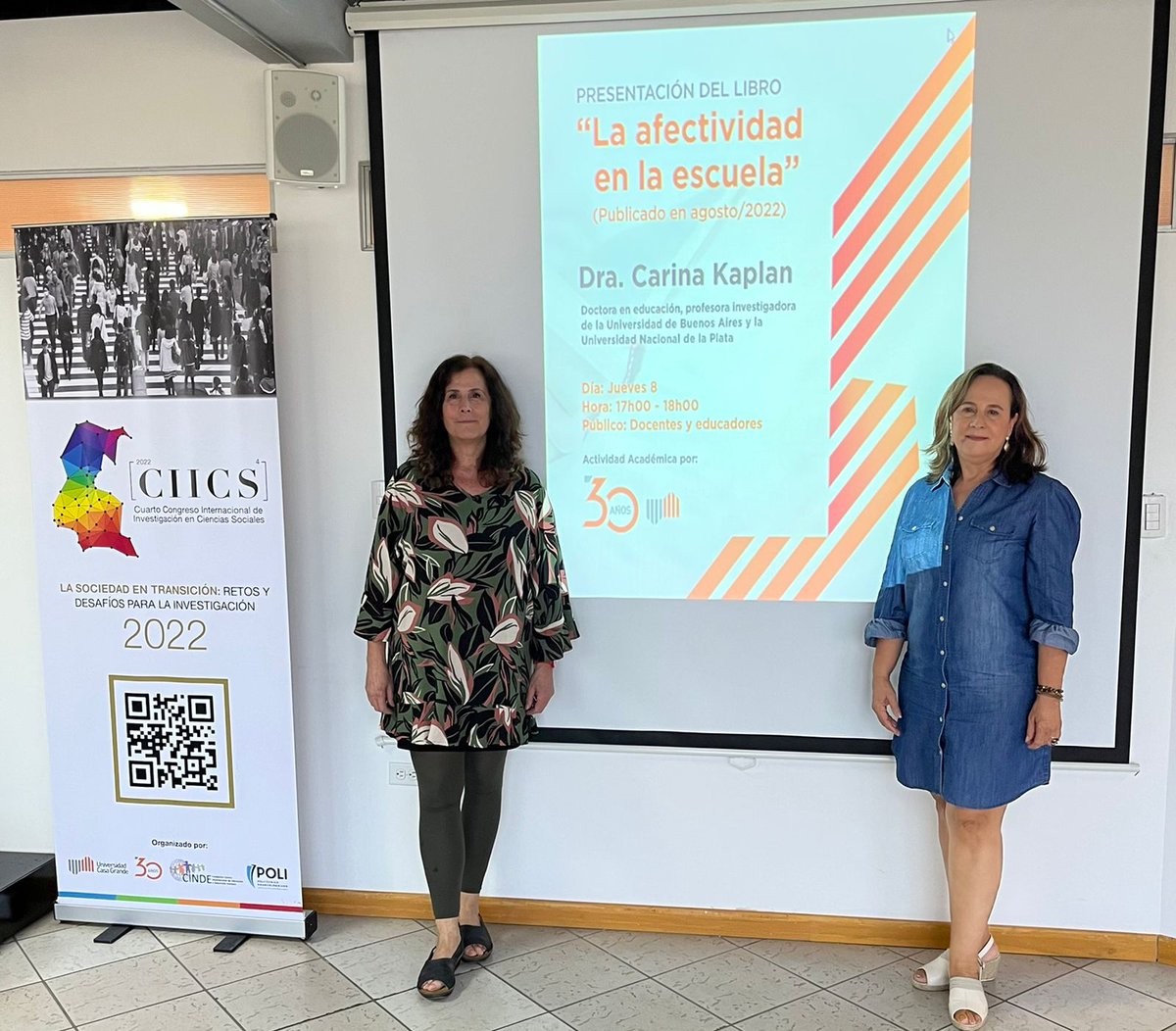 CIICSEcuador's tweet photo. HOY COMIENZA EL IV Congreso Internacional de Investigación en Ciencias Sociales -CIICS 2022-, “La Sociedad en Transición: Retos y Desafíos para la Investigación”.
La Doctora Carina Kaplan en compañía de nuestra Directora de Investigación Dra. Claudia P. Uribe en su visita en Gye. https://t.co/EzFbzbDiDz