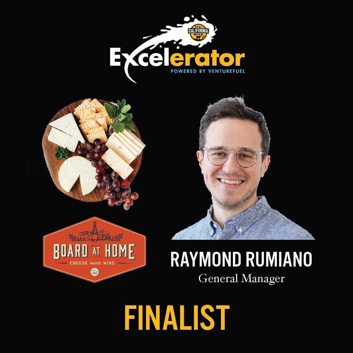 VFInsights's tweet photo. Meet @realcalifmilk finalist: Raymond Rumiano of @boardathomeco, DIY CA cheese board collections that directly connect consumers w/small farmers & community-based artisan producers. Learn more: https://t.co/BBD2KsaFUF #rcmexcelerator #realcaexcelerator #accelerator #boardathome https://t.co/UIWbylutEN