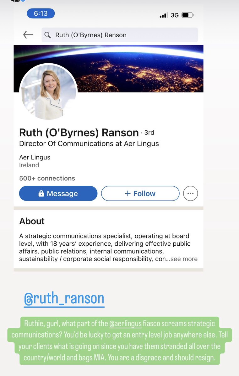 Ruthie, GURL. You’re a mess. You have ZERO strategic communication skills. <a href="/AerLingus/">Aer Lingus</a>