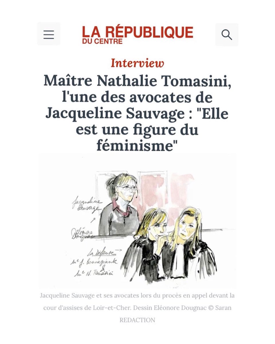tomasiniavocats's tweet photo. Retour sur l’Affaire #JacquelineSauvage pour @larep_fr 
“Un visage emblématique qui a permis de poser les bonnes questions pour faire évoluer les mentalités, mais aussi toutes les mesures et les outils du système-justice”
#droit #justice #article #larep #avocate #nathalietomasini https://t.co/6KJLLNwvJL