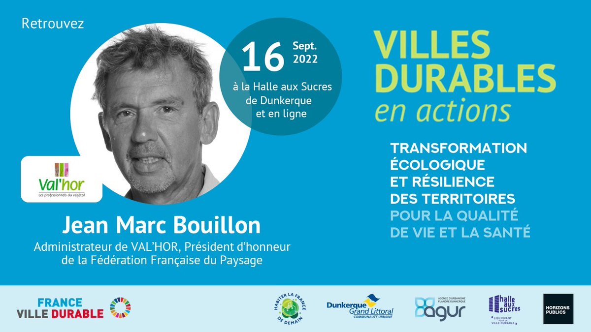 val_hor's tweet photo. 📣[J-4 #VDA22]
🌆Le 16 septembre à #Dunkerque et en ligne !
🌿Le RDV des #professionnels des territoires durables sur les améliorations de la #qualitédevie et de la #santé  grâce à la #transition et à la #résilience des territoires.

#VIlleNature #VilleDurable #VilleVerte https://t.co/jw6GjcDpjr