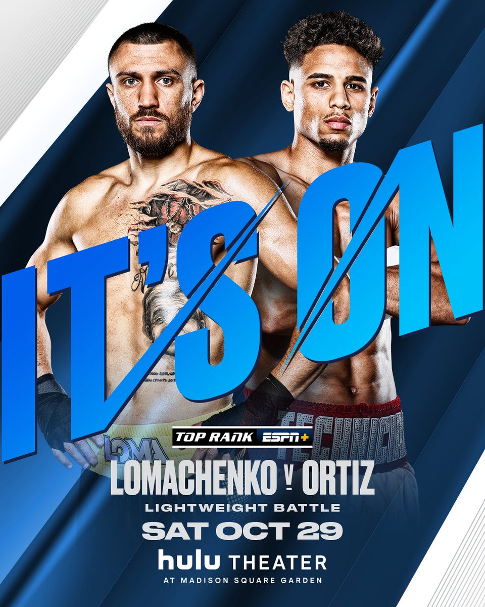 trboxing's tweet photo. 𝗧𝗛𝗘 𝗠𝗔𝗧𝗥𝗜𝗫 𝗧𝗔𝗞𝗘𝗦 𝗠𝗔𝗡𝗛𝗔𝗧𝗧𝗔𝗡

🇺🇦 @VasylLomachenko will return in a 12-round main event against undefeated contender @TechnicianOrtiz Saturday, October 29. https://t.co/QKp0JGtrGS