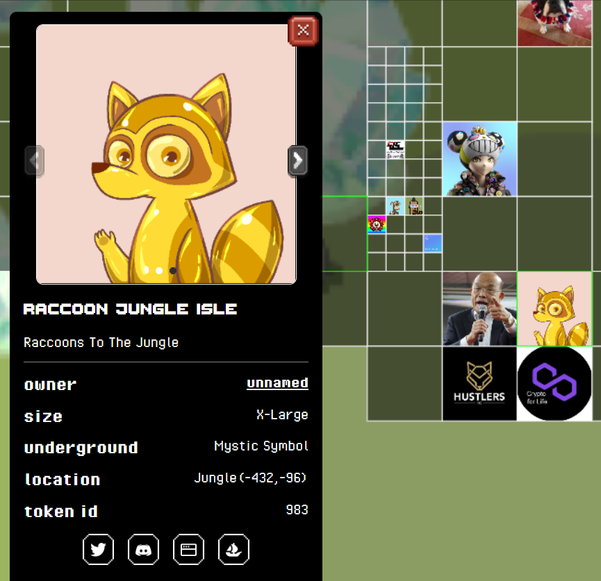 Raccoon got 2nd Land in @arcadedotinc! 
This time it's Jungle Land (Xtra Large Size) ! 

Hi Neighbors 👀