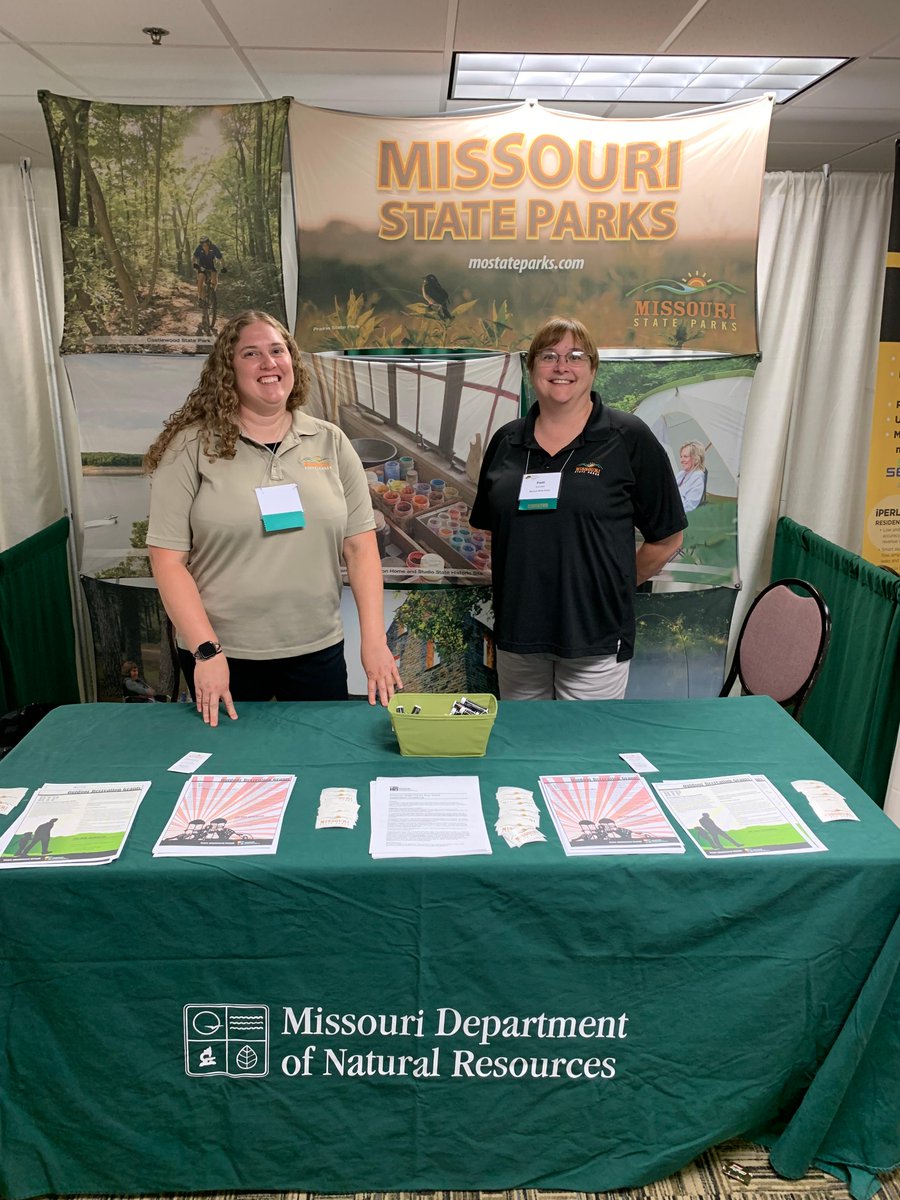 MoDNR's tweet photo. Attending @Mocities Annual Conference? Visit our team members from the Division of Energy, the Financial Assistance Center, Superfund and @mostateparks as they promote the department's continued focus on improving the quality of life for Missourians. #MML22 https://t.co/rH2d4Br1O3