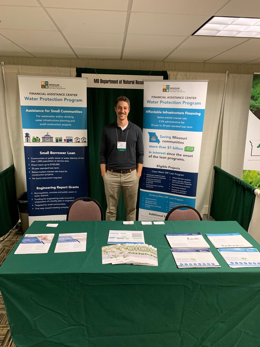 MoDNR's tweet photo. Attending @Mocities Annual Conference? Visit our team members from the Division of Energy, the Financial Assistance Center, Superfund and @mostateparks as they promote the department's continued focus on improving the quality of life for Missourians. #MML22 https://t.co/rH2d4Br1O3