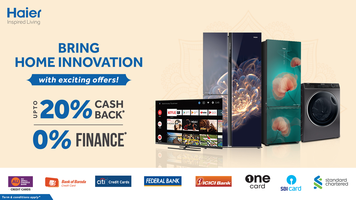 IndiaHaier's tweet photo. Get ready to discover “Exciting Offers!”
Bring home innovation with Haier range of #Refrigerators #WashingMachine and #LEDTVs and begin your festivities with amazing savings.
Offer valid till 30th September’22.
#Haierindia #excitingoffers #amazingdeals https://t.co/YK4WzW7zz4