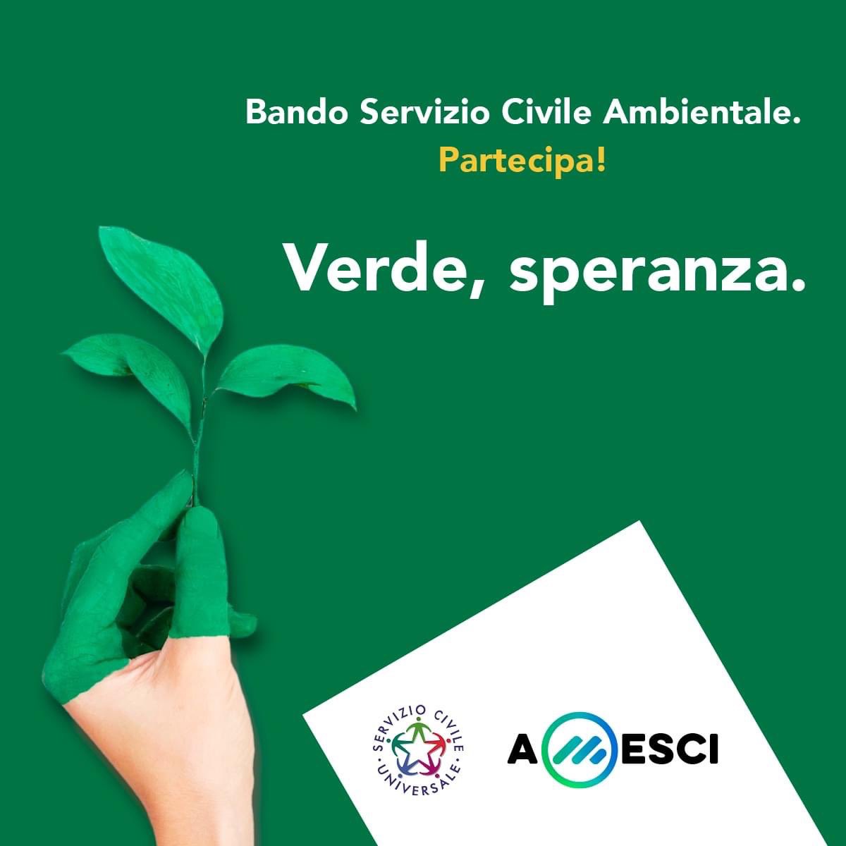 🌱Seminiamo la speranza con il #serviziocivile ambientale! 

Diventa volontario: consulta il sito della Fondazione Amesci 🔗 bit.ly/3xgf6aW per tutte le informazioni sui progetti e sulle modalità di partecipazione (solo online tramite SPID).

Scadenza ⏳30 settembre 2022