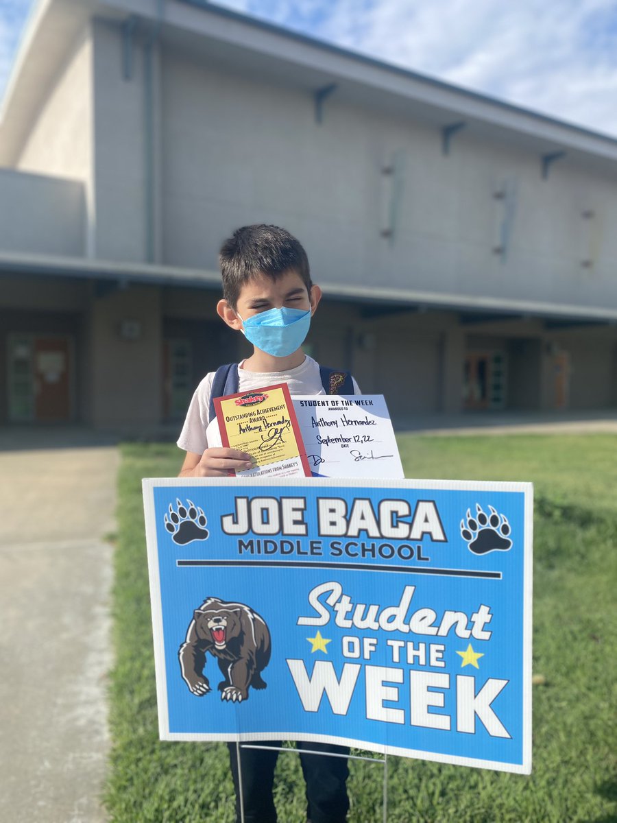 JbmsCounseling's tweet photo. Students of the week @JBMS_CJUSD are Quetzalli B &amp; Anthony H, nominated by Mr. Do. They are responsible and eager to improve! Way to #ROAR! #JBMSGrizzlies #Scholars #futureleaders #CJUSD 💙🐻💛 https://t.co/lHTecYQNgI